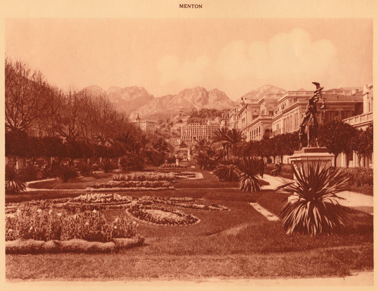 Veřejná zahrada, Menton, 1930. od Unbekannt