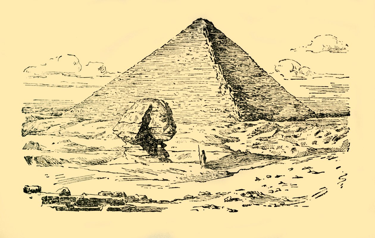 Pyramidová hrobka krále Chufu a Velké sfingy v Gizeh, Egypt, c1930. od Unbekannt