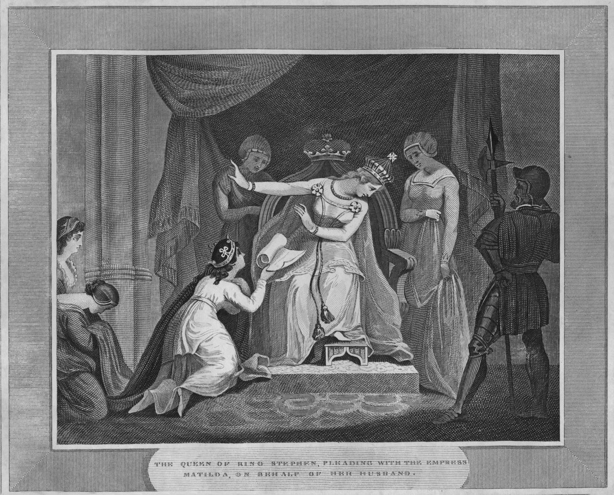 Královna krále Štěpána, prosící císařovnu Matildu jménem svého manžela, 1838 od Unbekannt