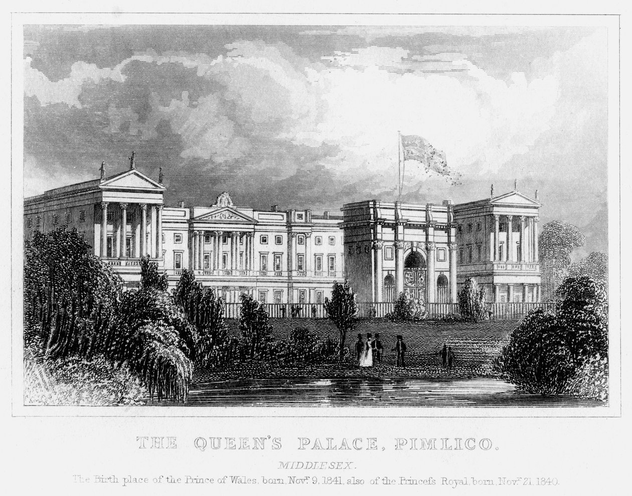 Queens Palace, Pimlico, Londýn, c1840 od Unbekannt