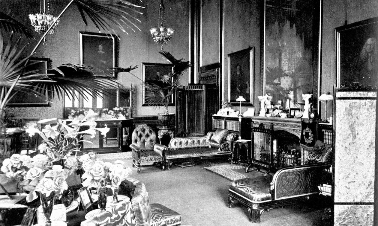 The Red Drawing Room in Speakers House, Palace of Westminster, London, c1905 od Unbekannt