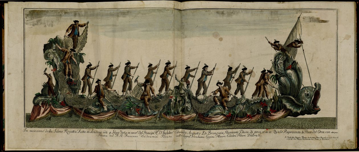 Regata v Benátkách na počest prince Edwarda 1739-1767, vévody z Yorku, 4. června 1764, cca 1764 od Unbekannt