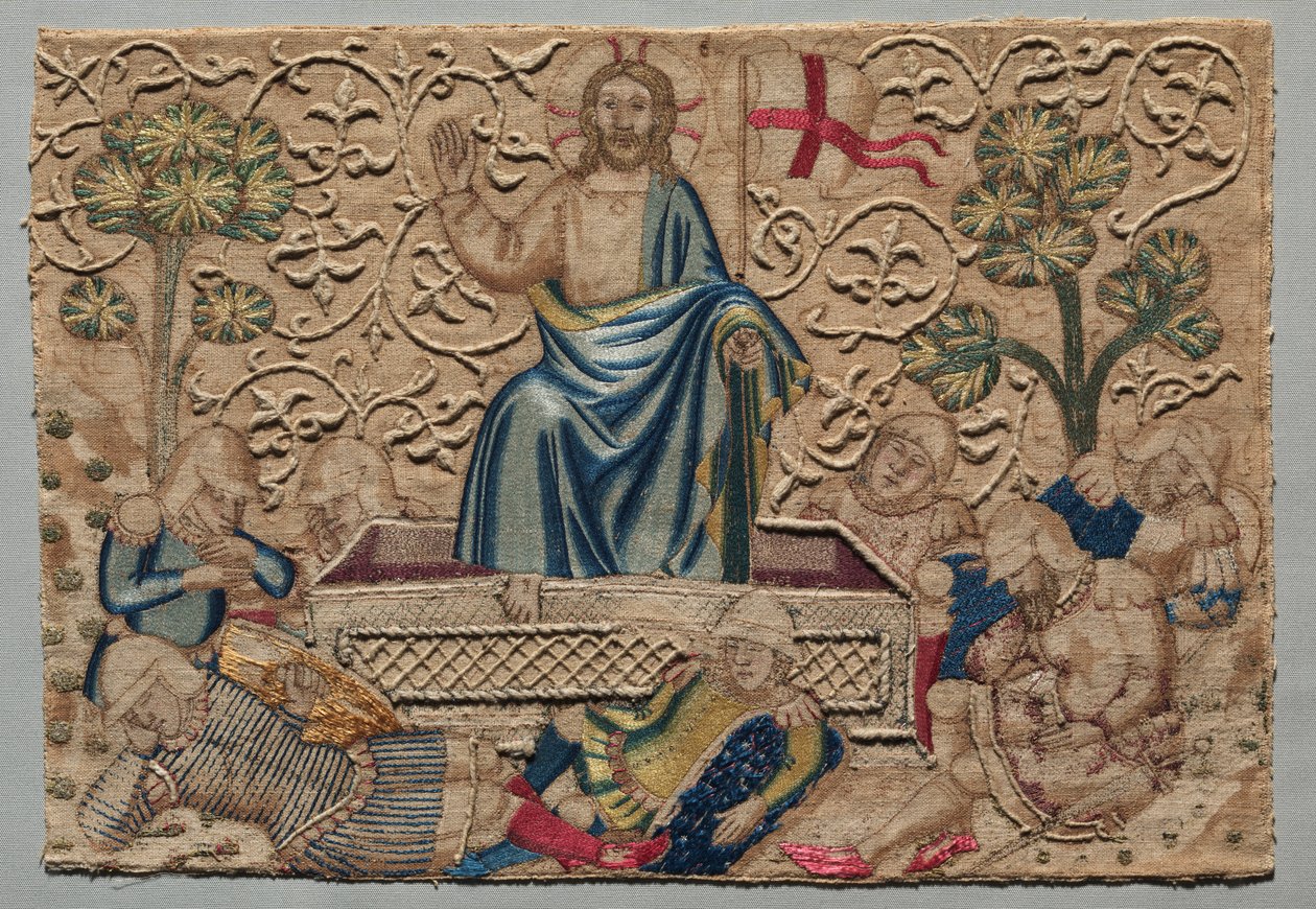 Vzkříšení, z vyšívaného předního oltáře: , 1375-1400. od Unbekannt