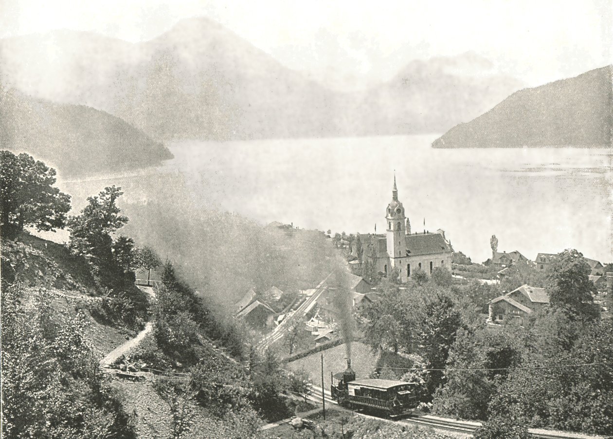 Železnice Rigi, Vitznau, Švýcarsko, 1895. od Unbekannt