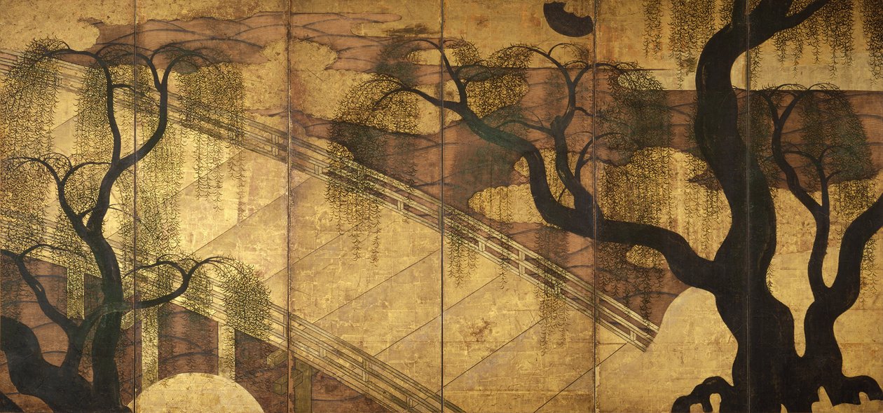 Říční most v Uji, 1568-1615 od Unbekannt