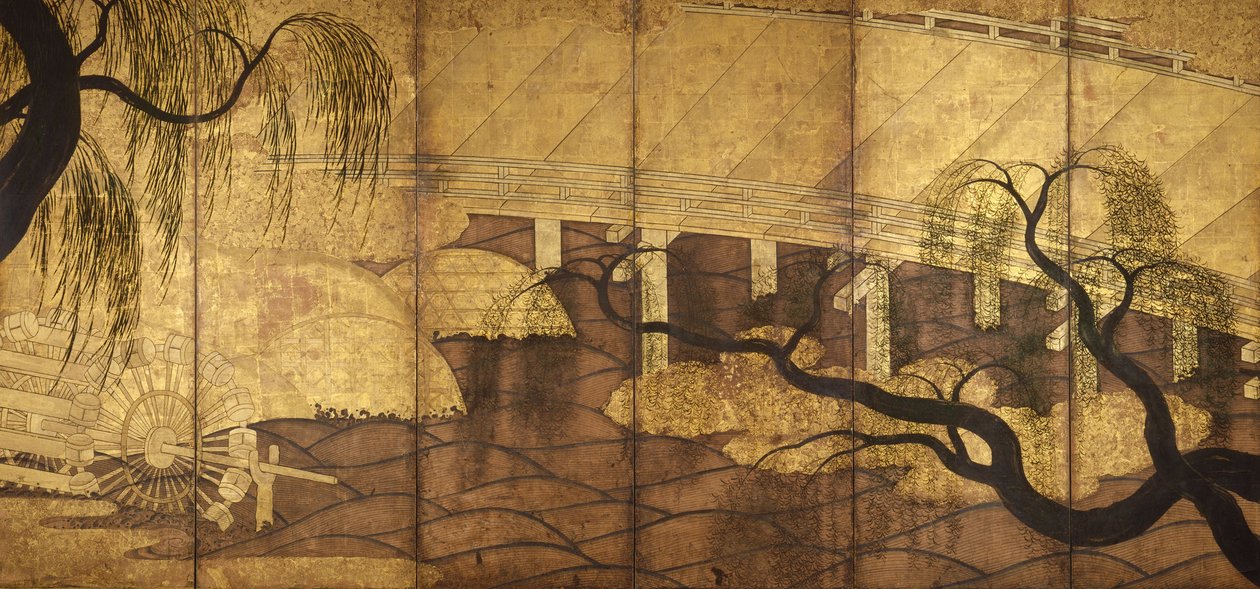 Říční most v Uji, 1568-1615 od Unbekannt