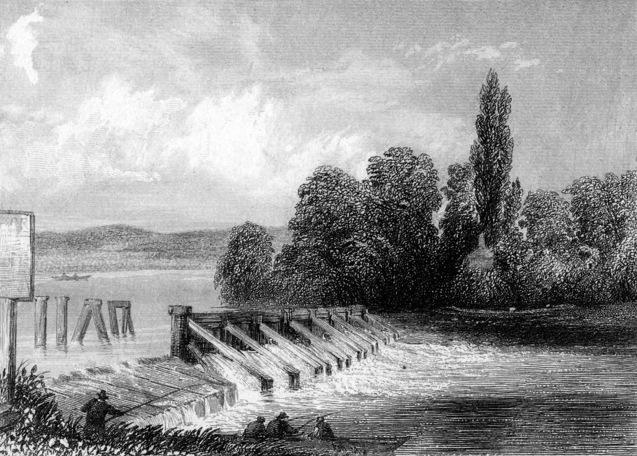 Řeka Temže v Teddington, Londýn, 19. století od Unbekannt