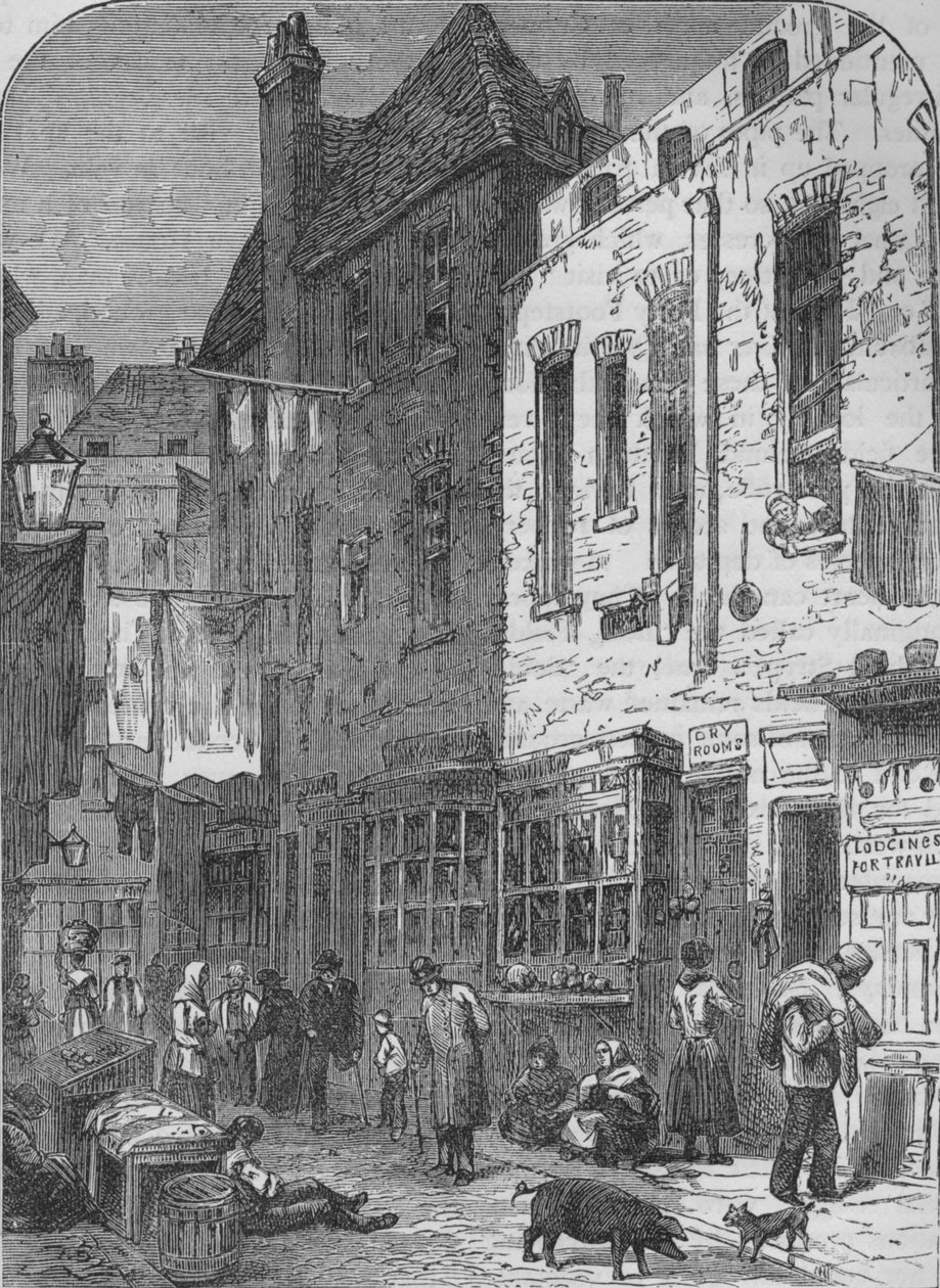 The Rookery of St Giles, Londýn, 1850 1878 od Unbekannt