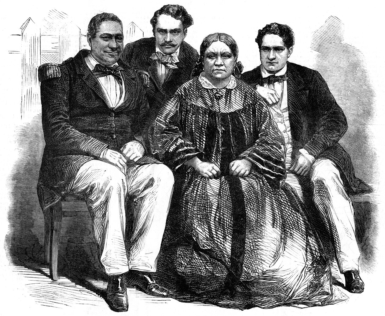 Královská rodina z Tahiti, 1864 od Unbekannt
