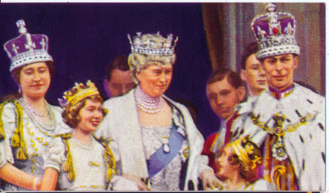 Královská rodina na balkoně Buckinghamského paláce, u příležitosti korunovace krále Jiřího VI od Unbekannt