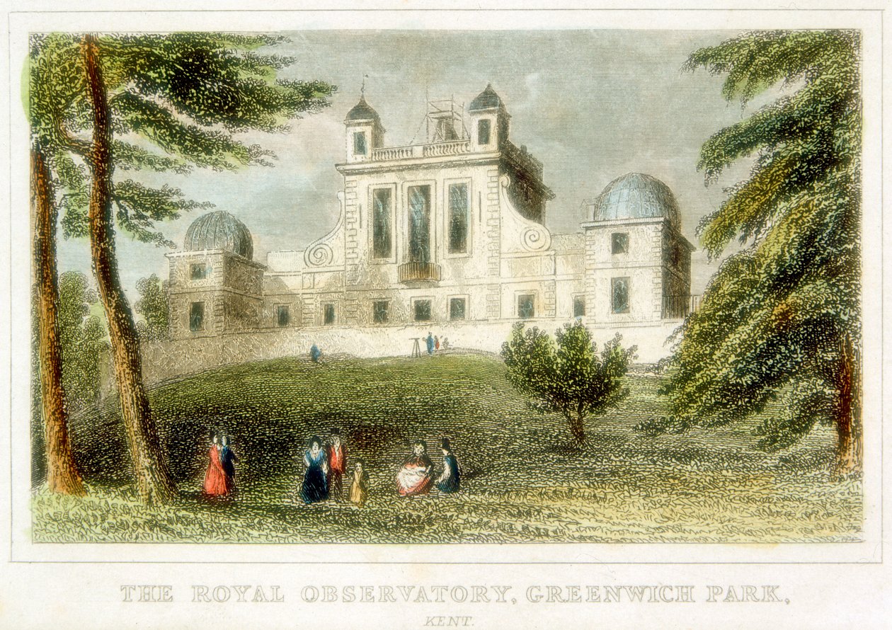 The Royal Greenwich Observatory, Flamsteed House, Greenwich Park, Londýn, c1835 od Unbekannt