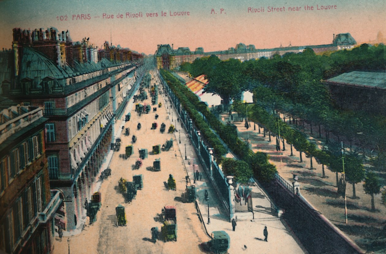 Rue de Rivoli při pohledu na Louvre, Paříž, c1920 od Unbekannt
