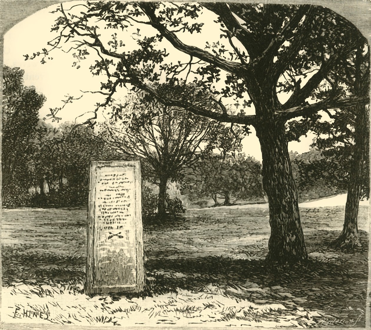 Rufusův kámen v New Forest, 1890. od Unbekannt