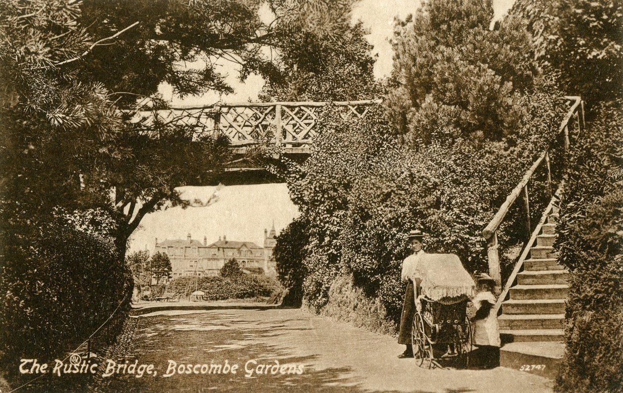Rustic Bridge, Boscombe Gardens, Bournemouth, Dorset, c1900-c1919 od Unbekannt