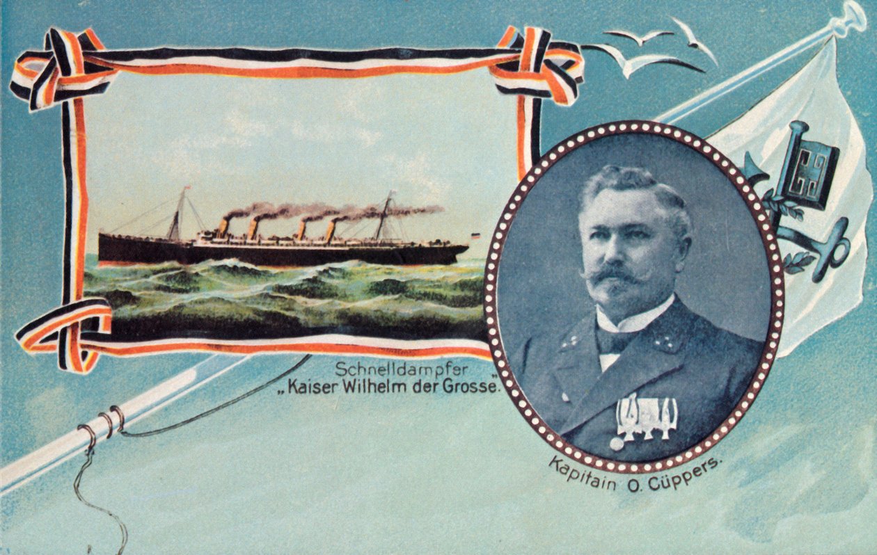 SS Kaiser Wilhelm der Grosse a kapitán Otto Cuppers, c1905. od Unbekannt