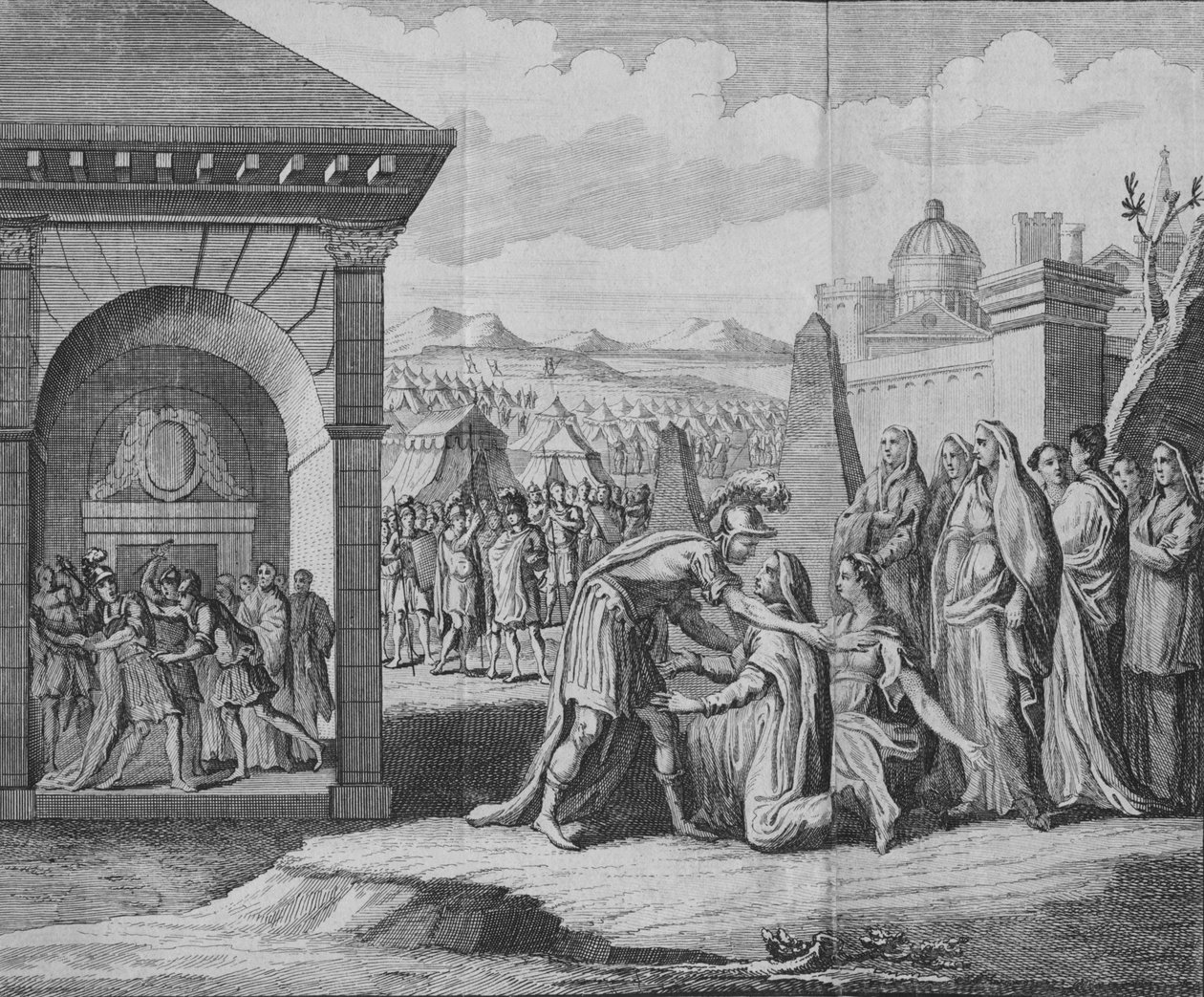 Scéna tragédie Coriolanus, 1749. od Unbekannt