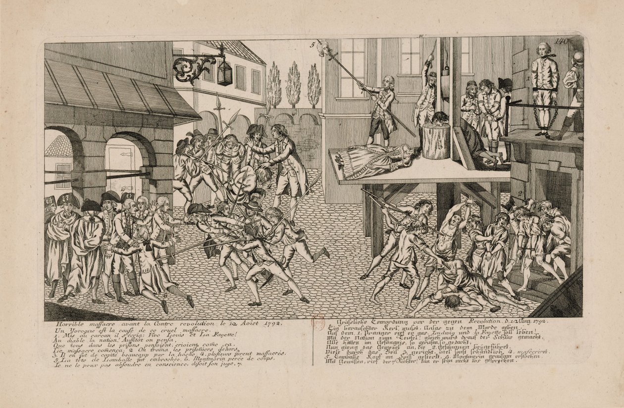 Zářijové masakry roku 1792. Smrt princezny de Lamballe, c. 1793. od Unbekannt