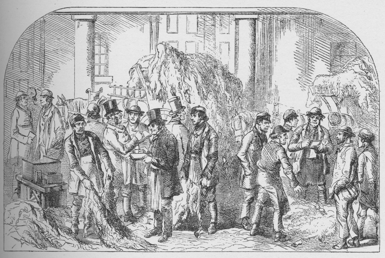Trh kůže, Bermondsey, uprostřed devatenáctého století, c1840, 1912 od Unbekannt