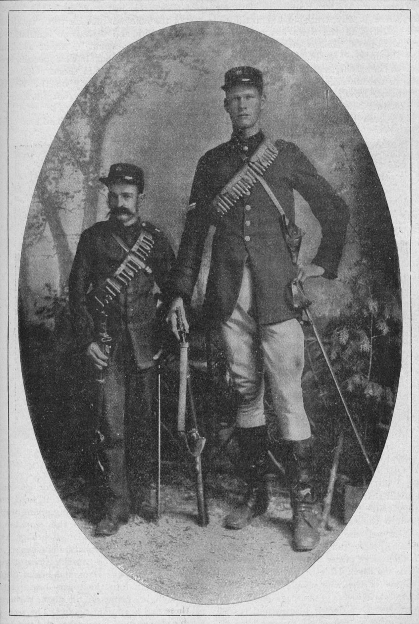 Nejmenší muž a největší muž v Búrské armádě, 1902 od Unbekannt