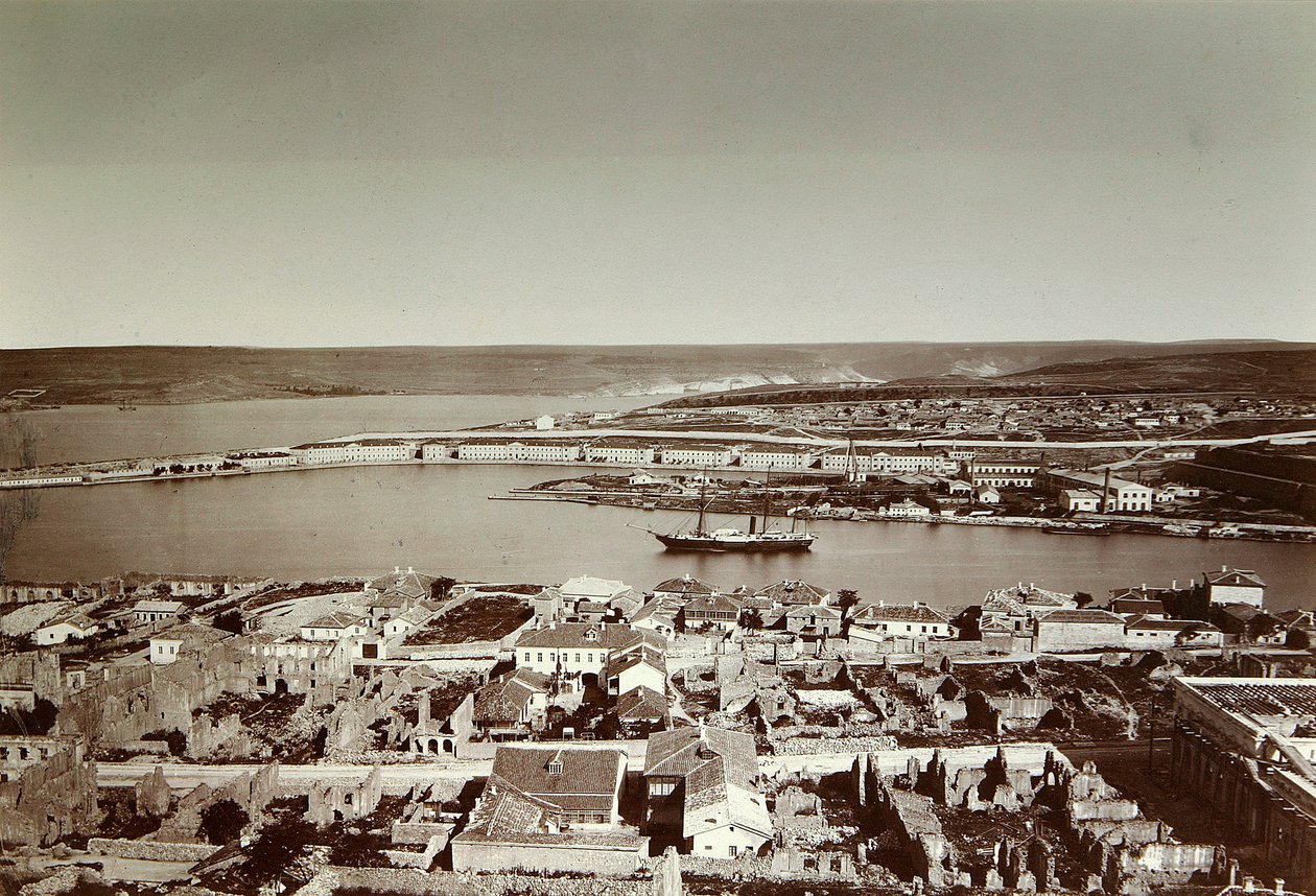 South Bay a Cape Paul, Sevastopol, Krym, 50. léta 19. století od Unbekannt