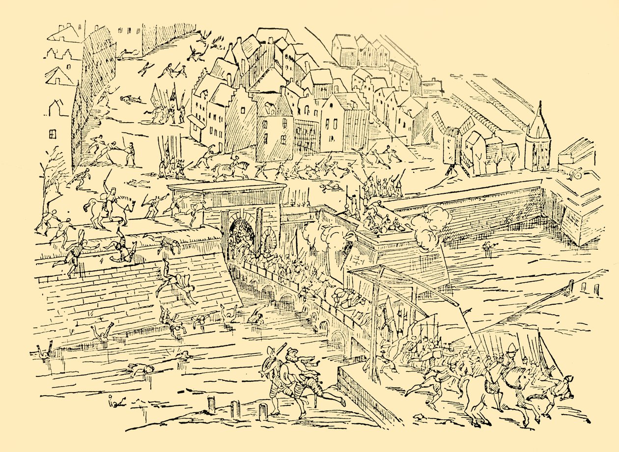 Španělé dobyli Antverpy ve svém dlouhém boji s Holanďany, 1576, c1930. od Unbekannt