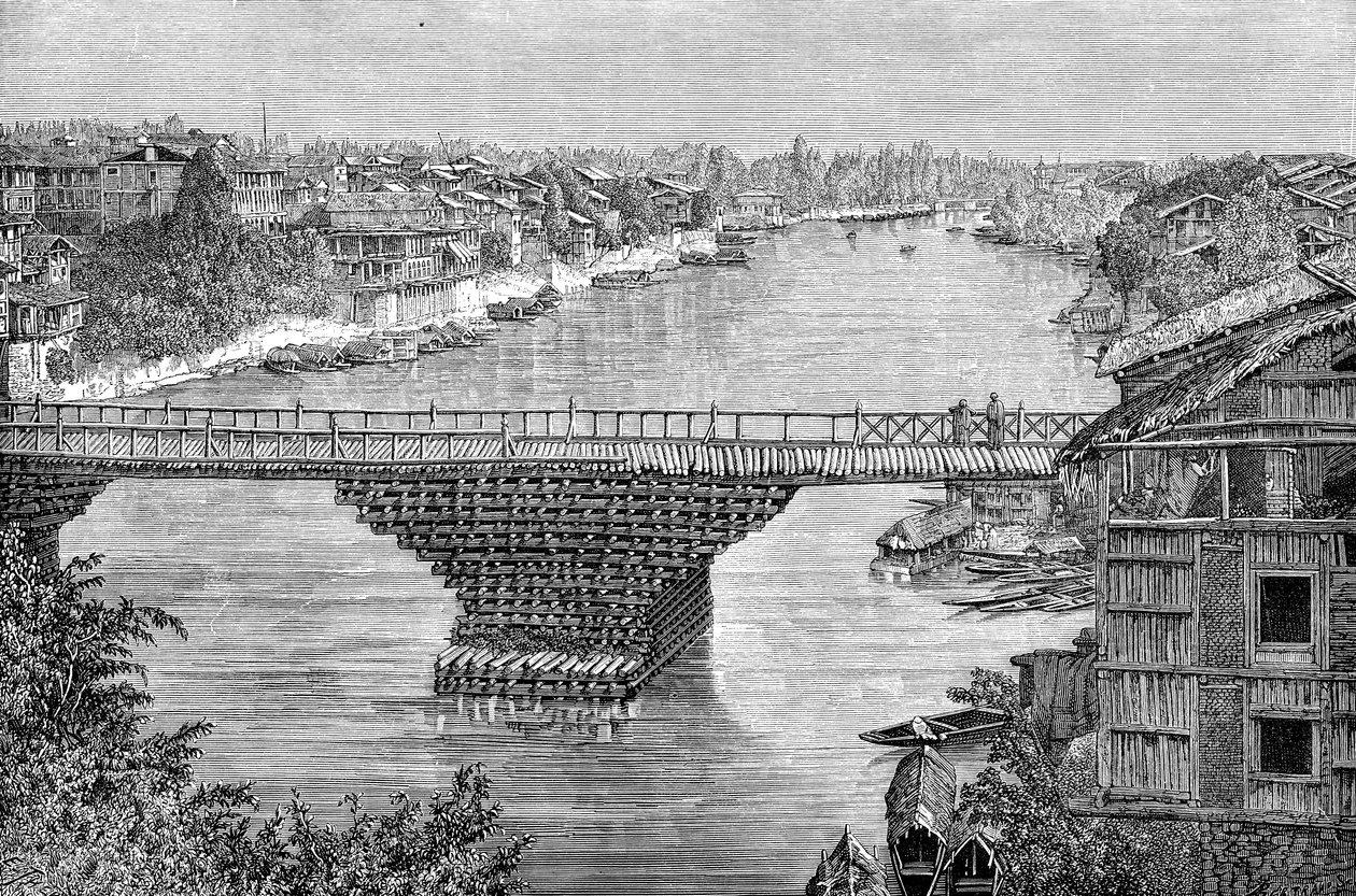 Most Srinagar přes řeku Jhelum, Pákistán, 1895 od Unbekannt