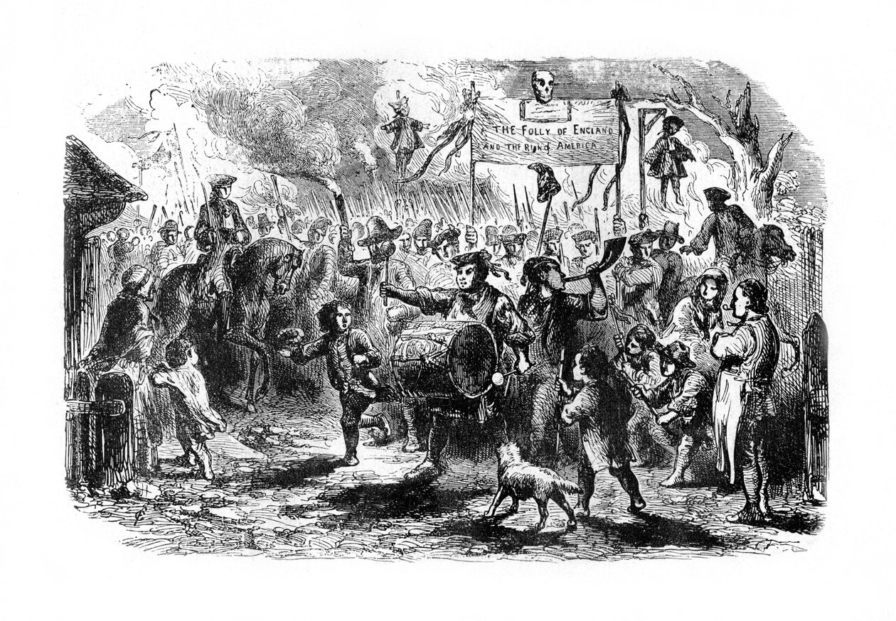 The Stamp Riots of New York, c1765, 1872 od Unbekannt
