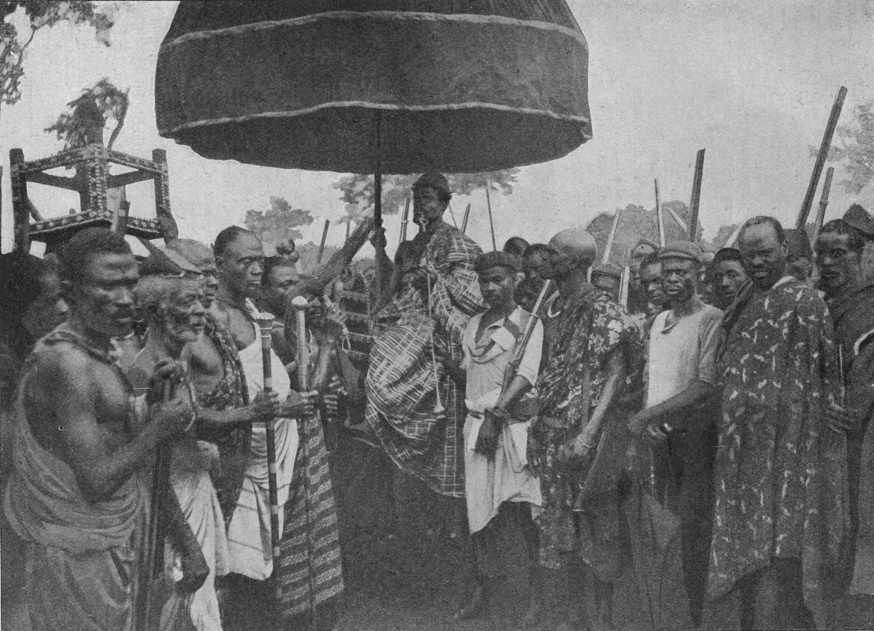 Podmaněný král Akima nese na své státní židli, 1902 od Unbekannt