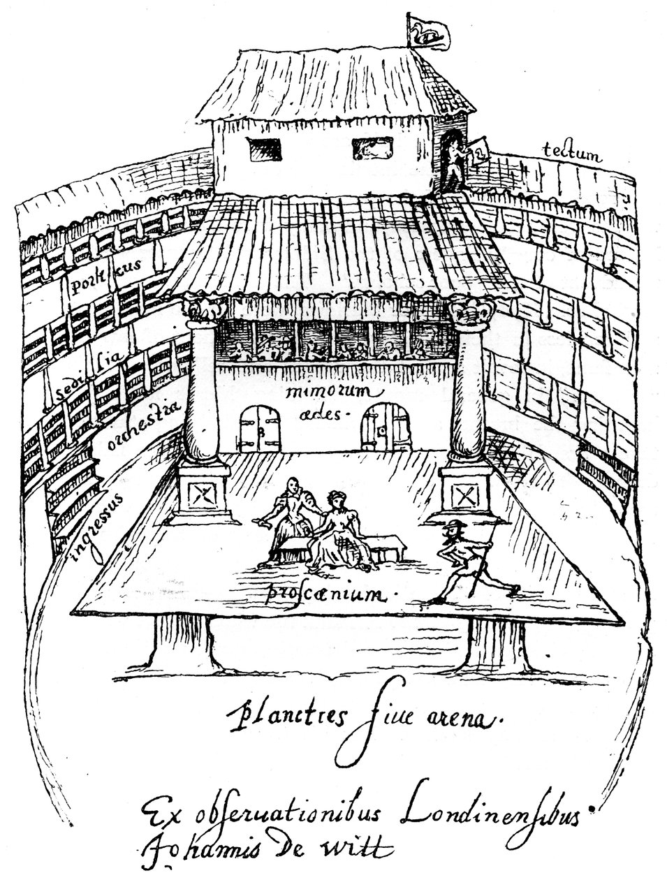 The Swan Theatre, Londýn, 1596, 1893 od Unbekannt