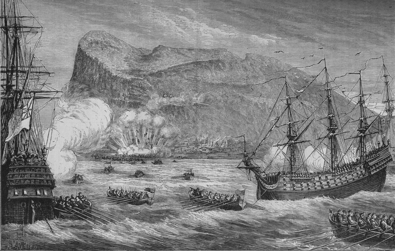 Dobytí Gibraltaru, srpen 1704, c1880 od Unbekannt