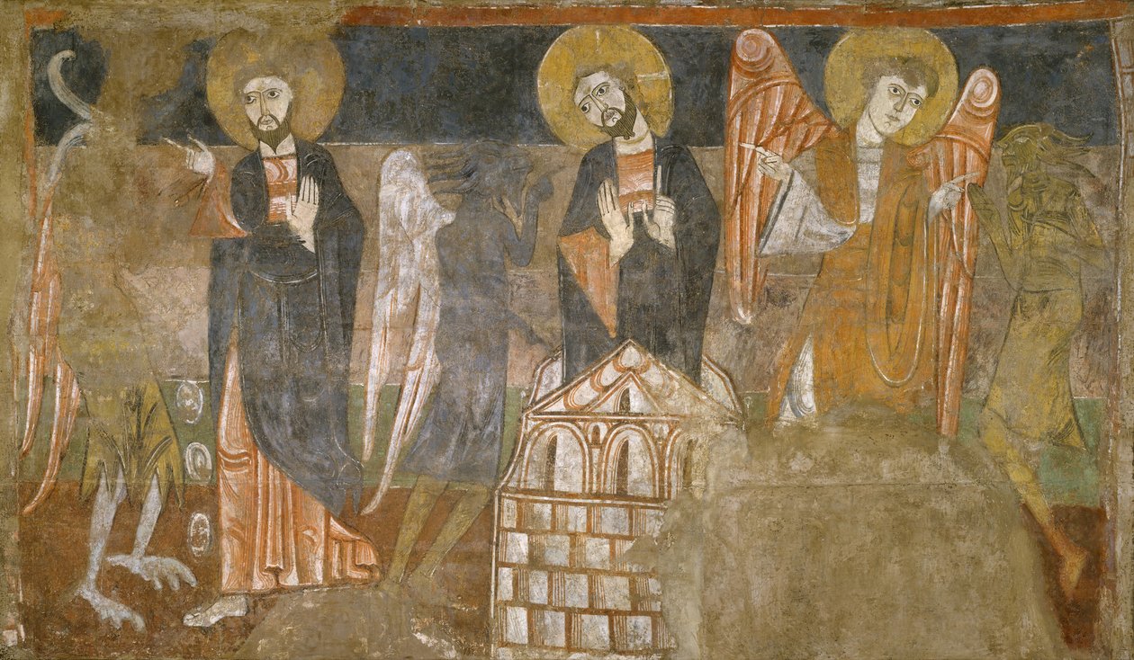 Pokušení Krista ďáblem, první polovina 12. století možná 1129-34. od Unbekannt