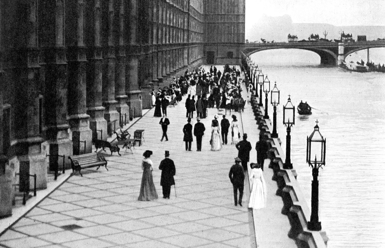 The Terrace, odpolední čaj, Westminsterský palác, Londýn, c1905 od Unbekannt