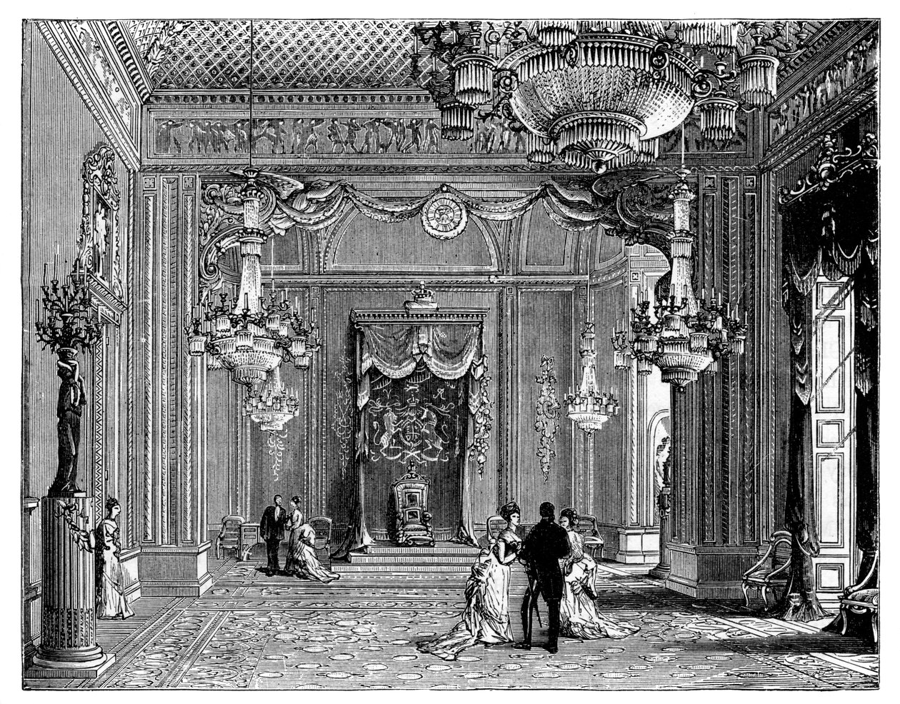 Trůnní sál, Buckinghamský palác, 1900 od Unbekannt