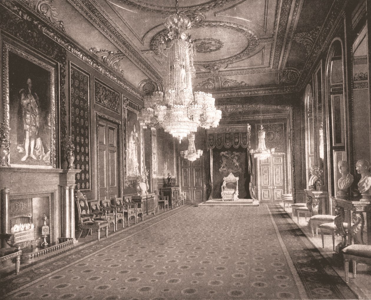 The Throne Room, Windsor Castle, Berkshire, 1894. od Unbekannt