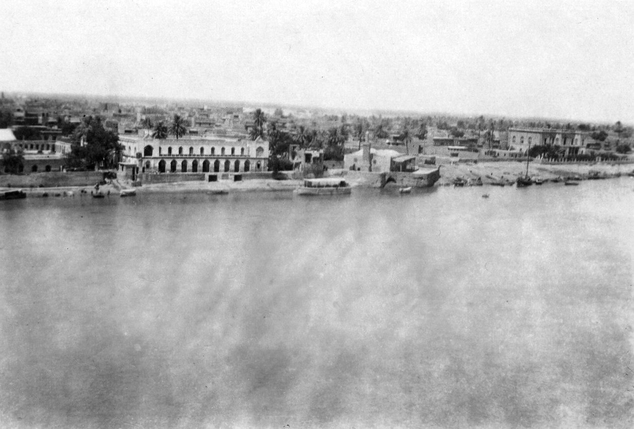 Řeka Tigris z 31. britské všeobecné nemocnice, Bagdád, Mezopotámie, WWI, 1918 od Unbekannt
