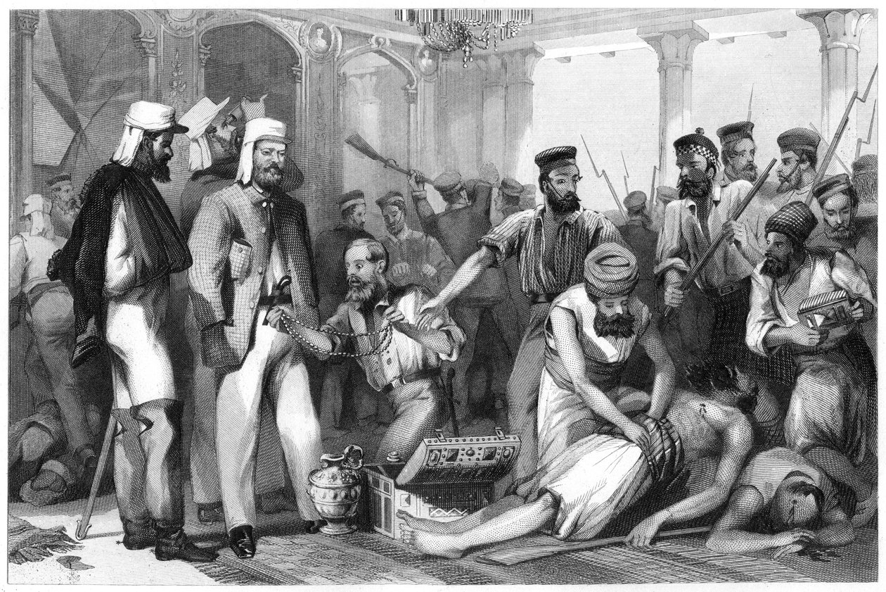 Korespondent The Times při pohledu na vyhození Kaiser Bagh, 1858, c1860 od Unbekannt