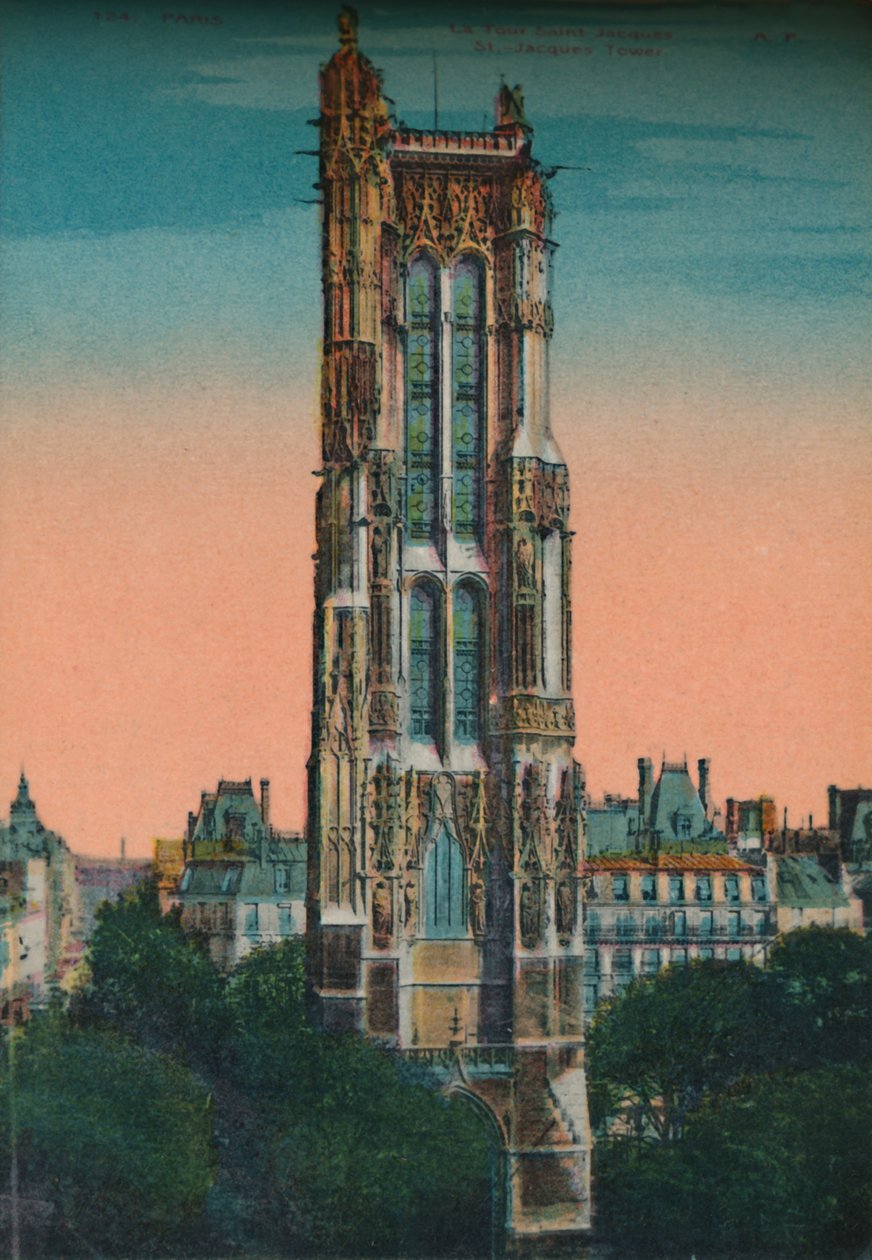 Tour Saint-Jacques, Paříž, c1920 od Unbekannt