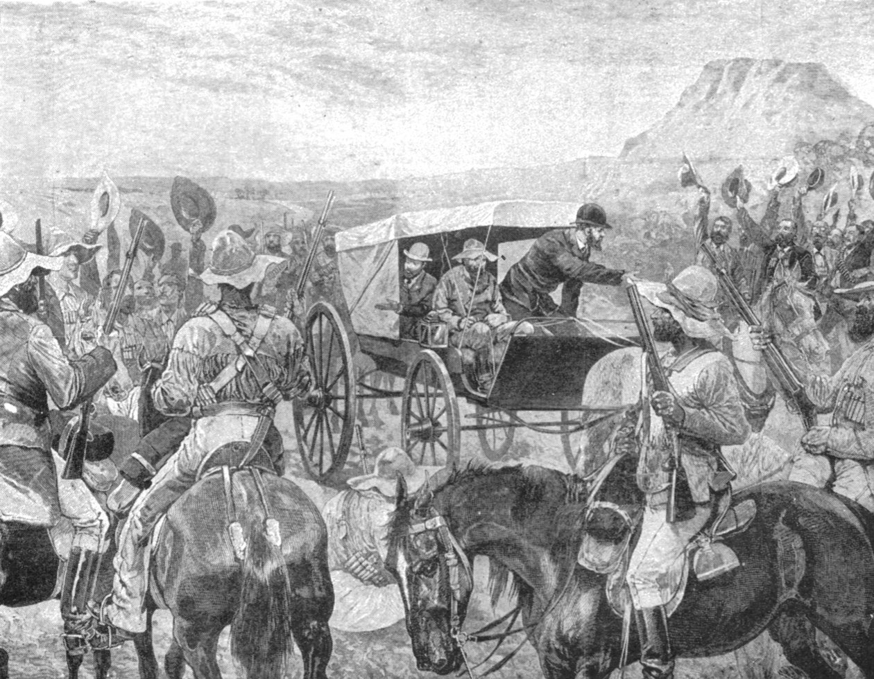 Transvaalská válka, 1881: Prezident Brand učinil deklaraci míru v Laings Nek, 1901. od Unbekannt