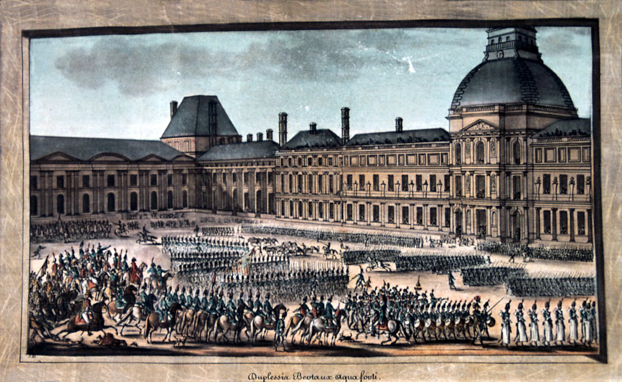 Přehlídka vojsk během Grand Parade, palác Tuileries, 19. století od Unbekannt