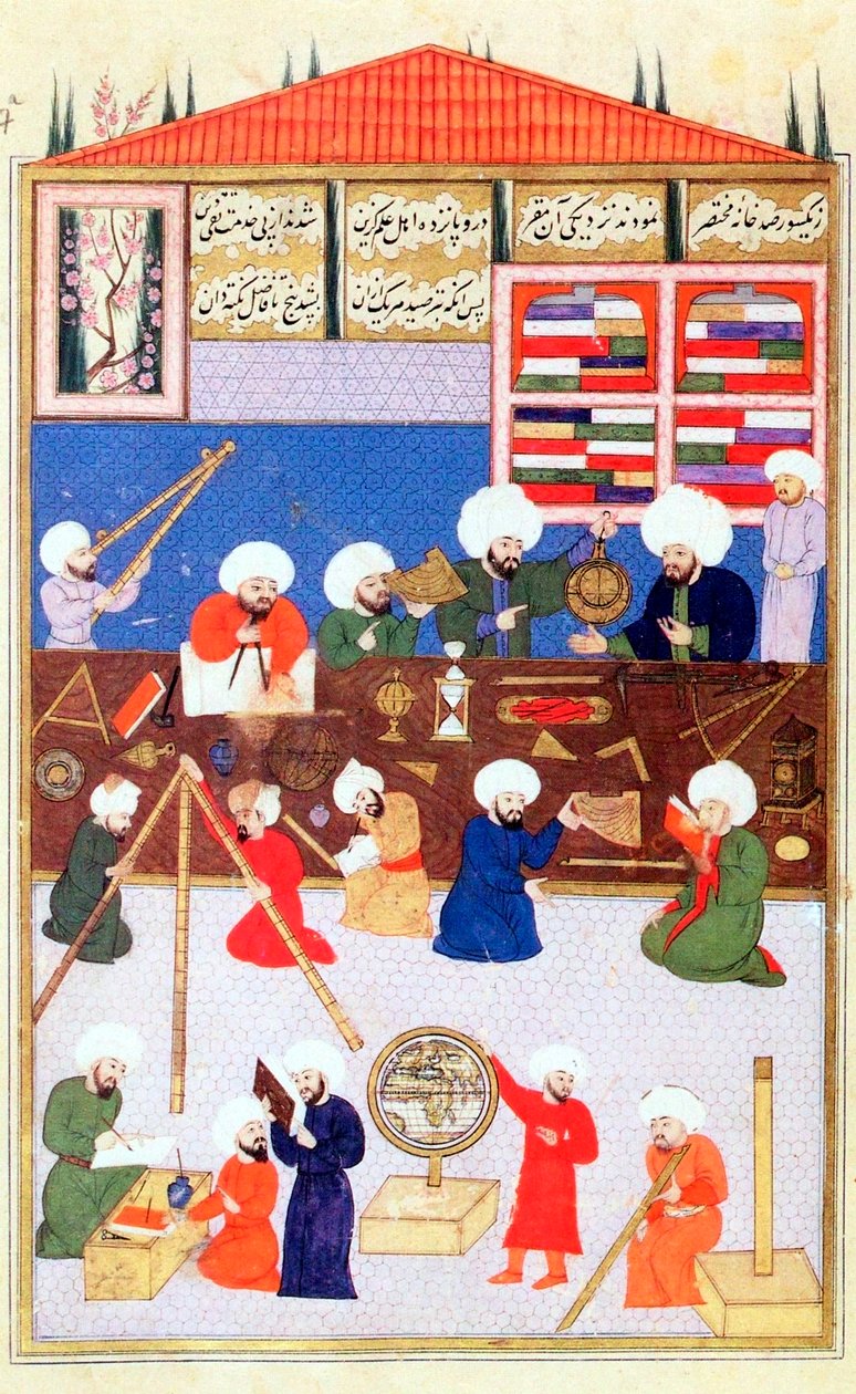 Turecký astronom Takiuddin na své observatoři v Galata, Istanbul, 1581 od Unbekannt