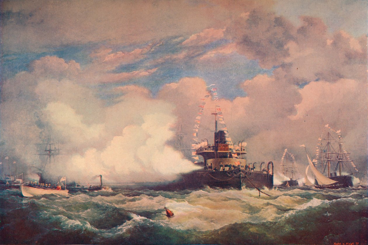 The Turret Armour-Clad Ship Devastation at Spithead, 1873 1906 od Unbekannt