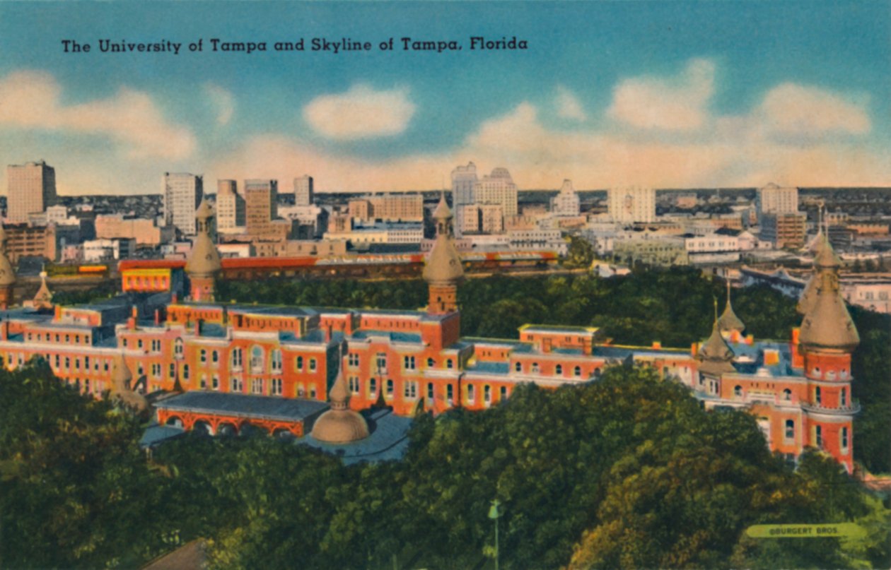 University of Tampa a Skyline of Tampa, Florida, c1940 od Unbekannt