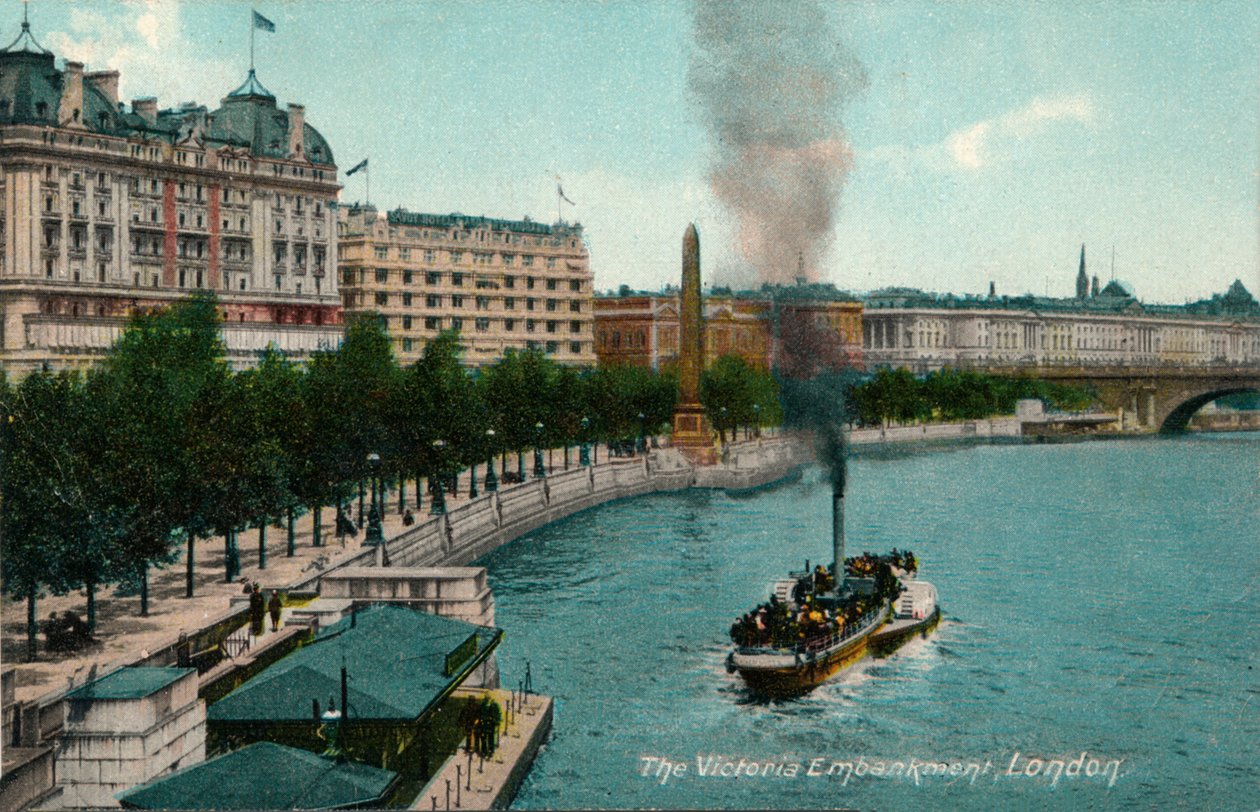 Victoria Embankment, Londýn, 1907, c1900-1930 od Unbekannt