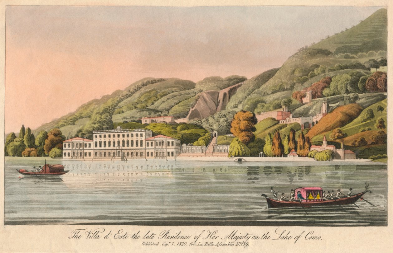 Villa dEste pozdní rezidence Jejího Veličenstva na jezeře Como, 1820. od Unbekannt