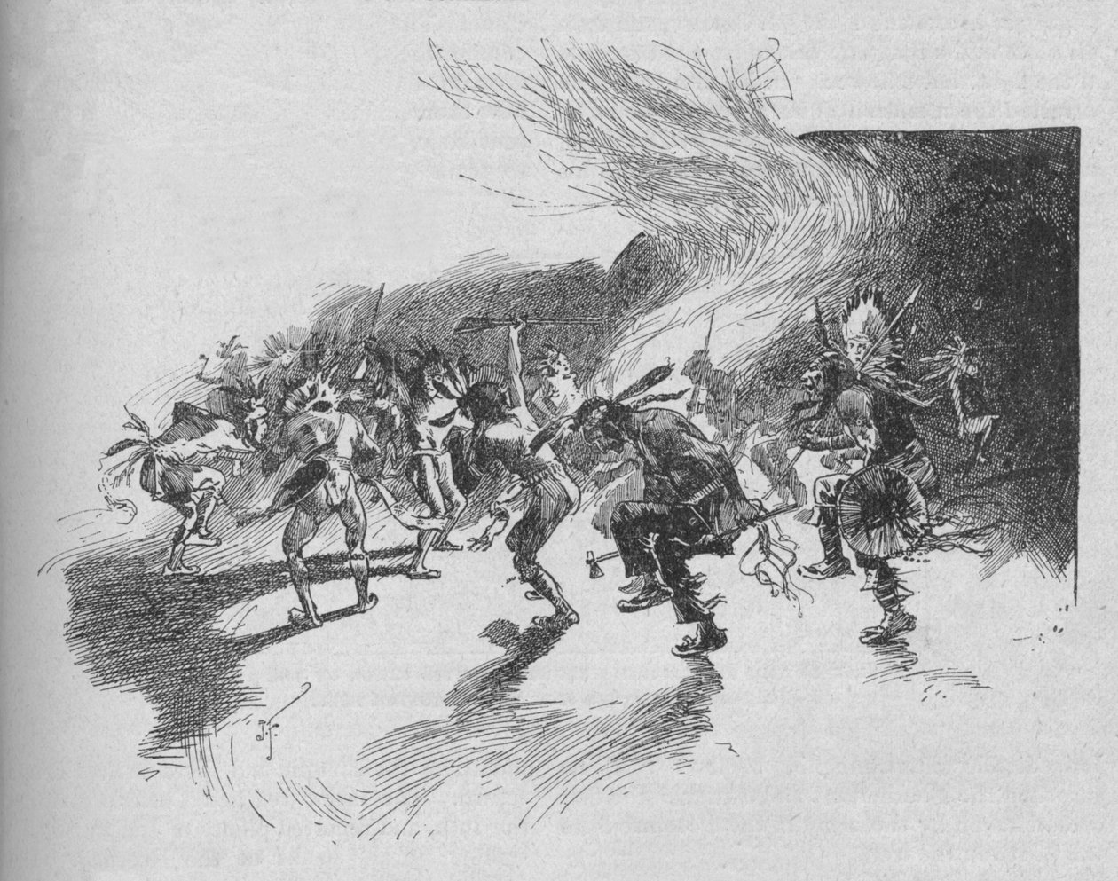 Válečníci tančili válečný tanec, 1902 od Unbekannt