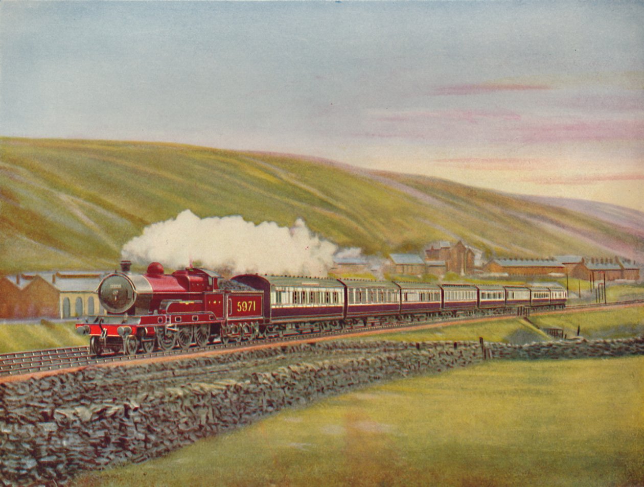 The West Coast Scotsman v plné rychlosti poblíž Tebay, L.M.S.R., 1926 od Unbekannt