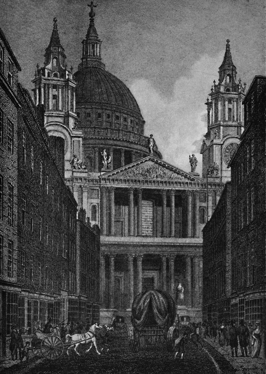 West End of St. Pauls Cathedral z Ludgate Street Ludgate Hill, 1907 od Unbekannt