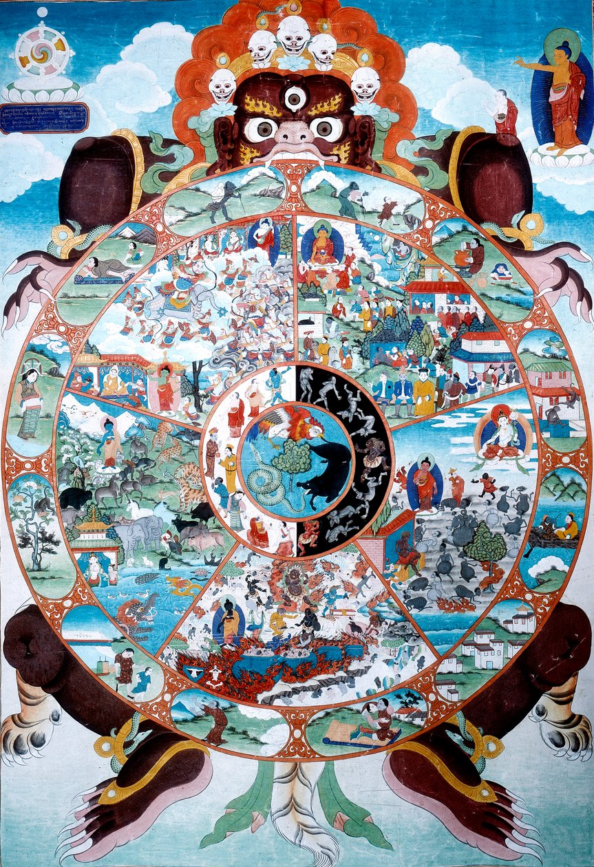 Kolo života, Tibet, 19.-20. století od Unbekannt