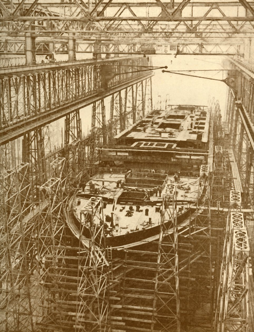 White Star Liner Doric ve výstavbě, c1930. od Unbekannt