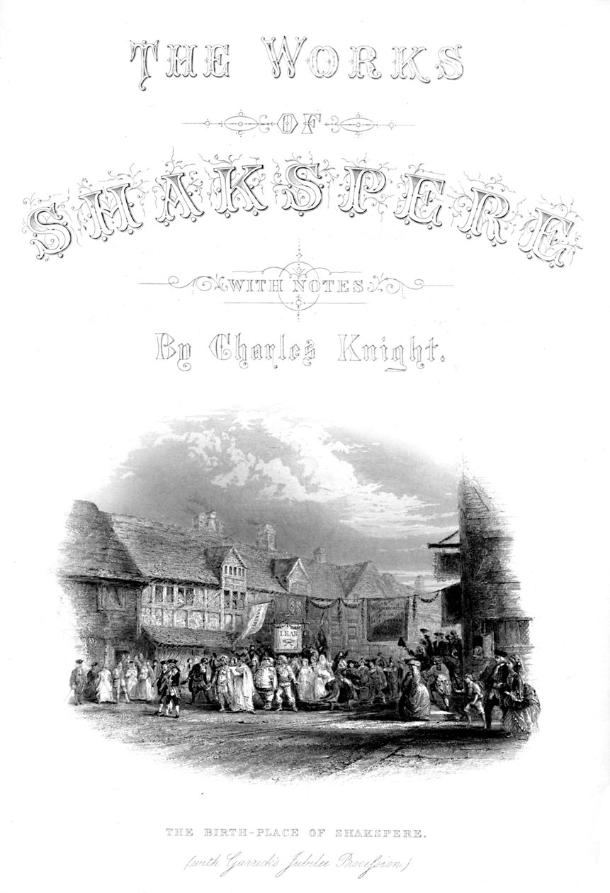 The Works of Shakspere - Místo narození Shakspere s Garicsovým jubilejním průvodem, c1870 od Unbekannt